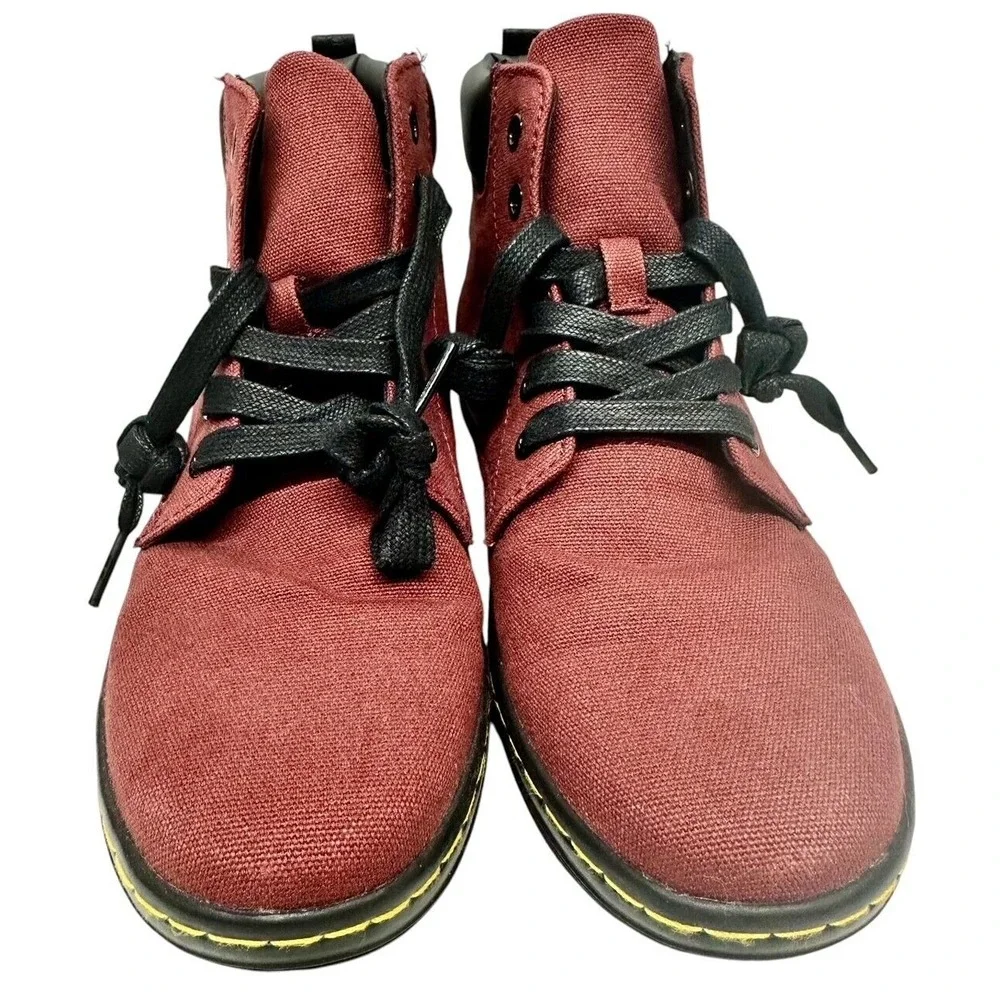 Dr. Martens Maelly Air Wair Shoes Chukka Boot 8 US Ladies RED Canvas JY004 SK09S